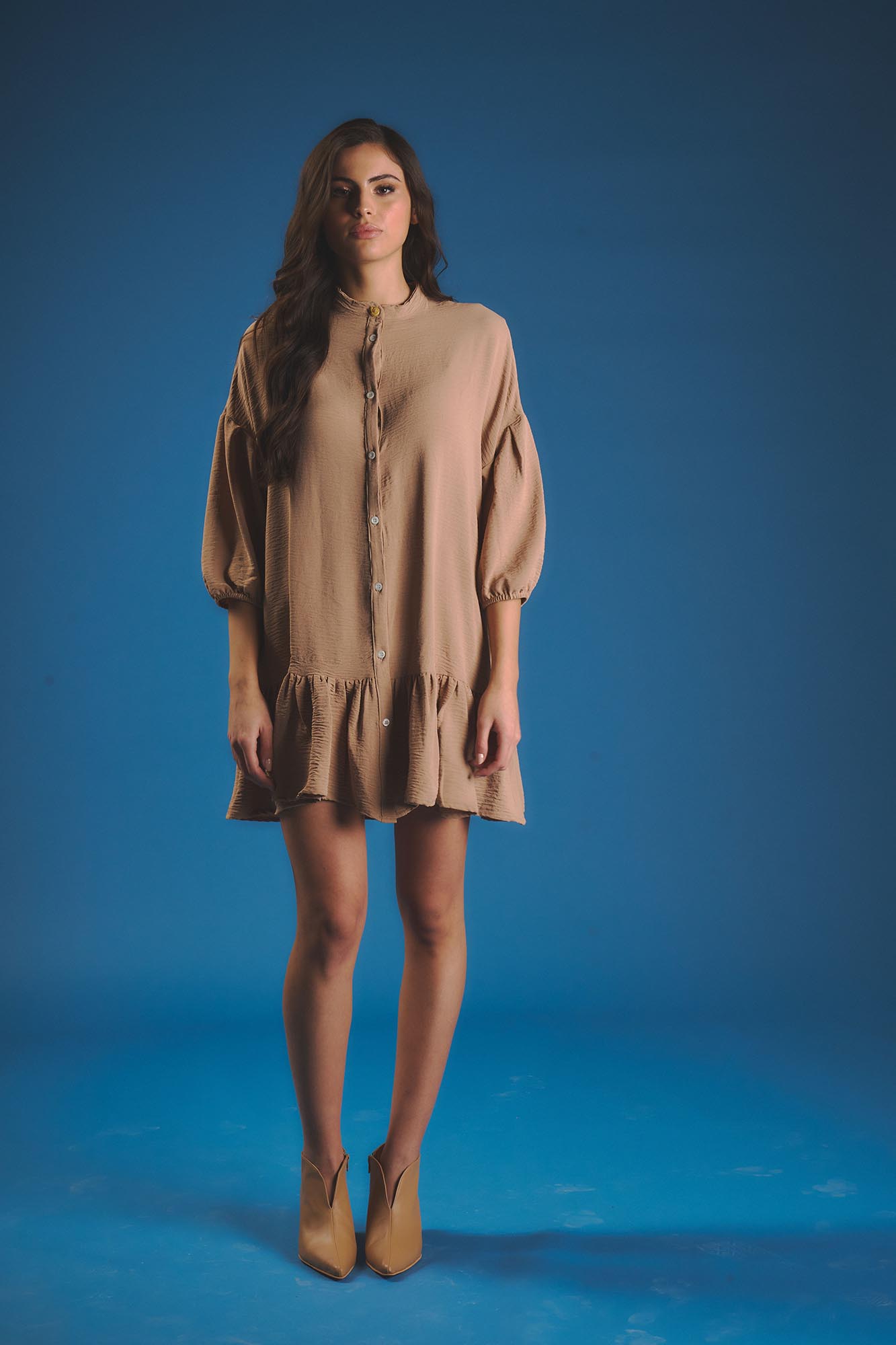 VESTIDO CARACOLA CAMEL